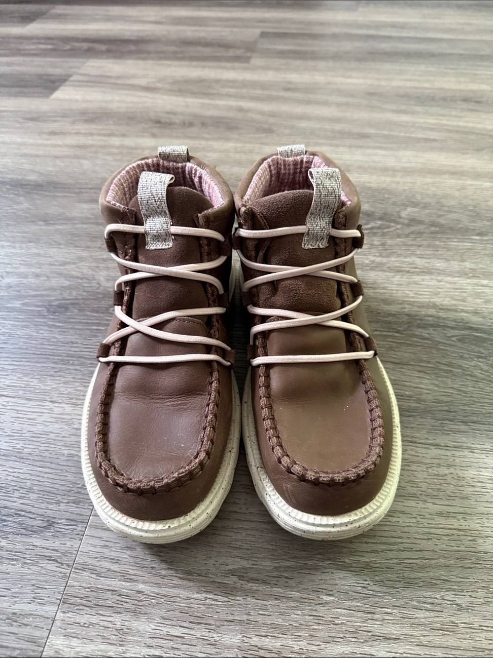 Women's Brown Casual Moc Toe Lace-Up Boots